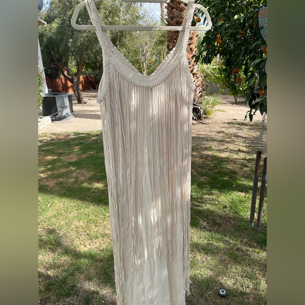Denim & Supply RL Cream Macramé Fringe Maxi Dress - Picture 5 of 6